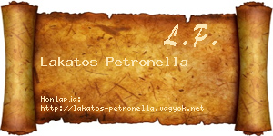 Lakatos Petronella névjegykártya