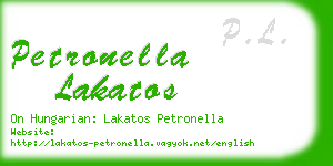 petronella lakatos business card